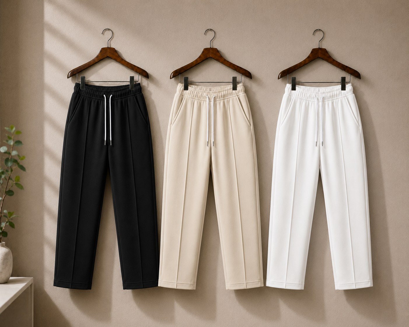 (Pack Of Three) Pleated Trouser's By Fine Fits
