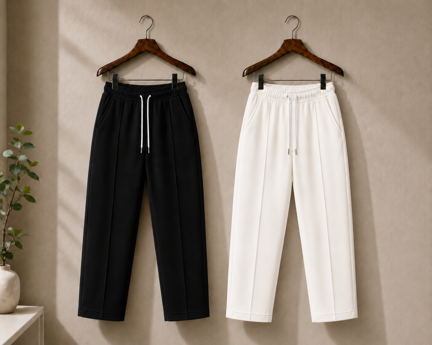 (Pack Of Two) Pleated Trouser's By Fine Fits