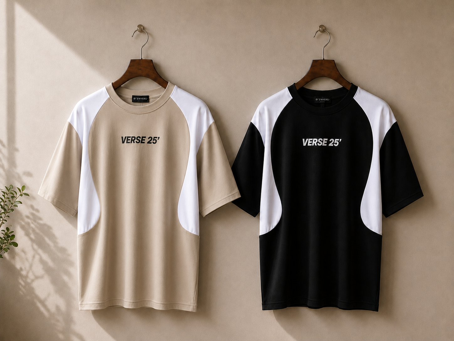 (Pack Of Two) VERSE 25' Round Panel Oversized T-shirt