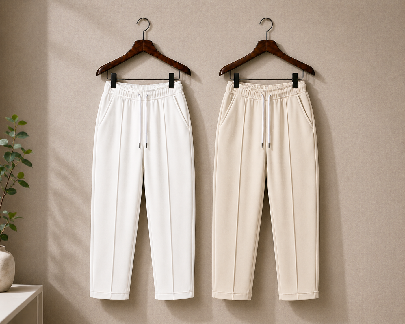 (Pack Of Two) Pleated Trouser's By Fine Fits