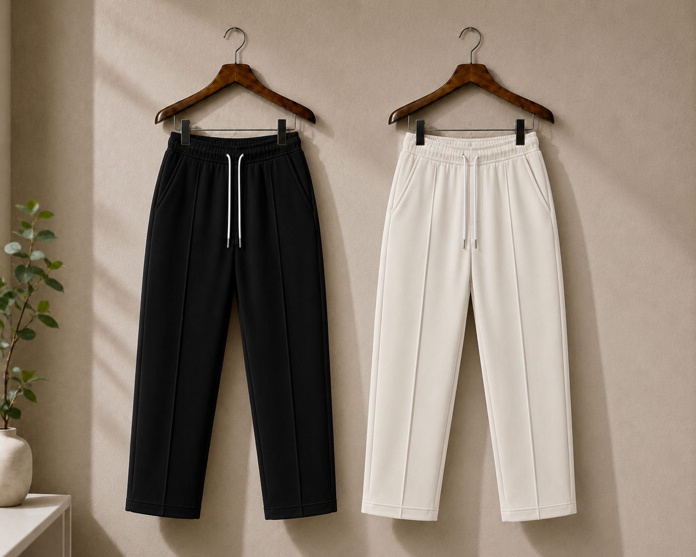 (Pack Of Two) Pleated Trouser's By Fine Fits