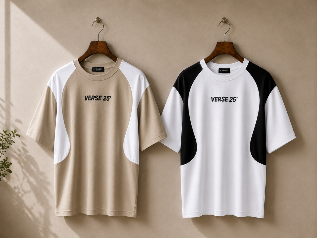 (Pack Of Two) VERSE 25' Round Panel Oversized T-shirt