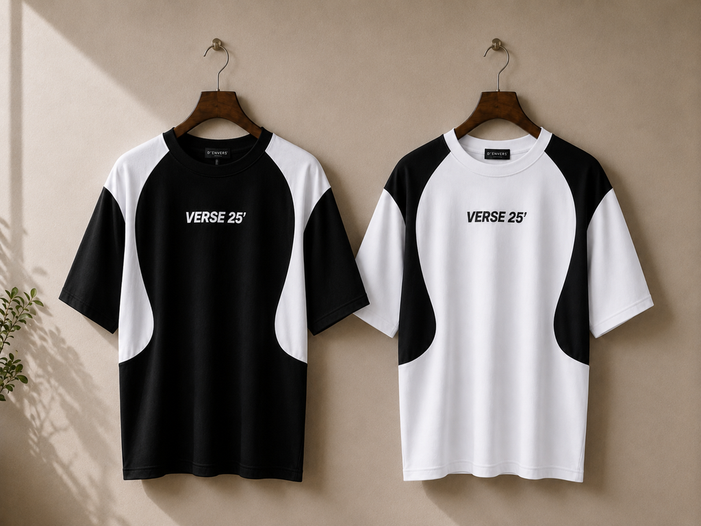 (Pack Of Two) VERSE 25' Round Panel Oversized T-shirt