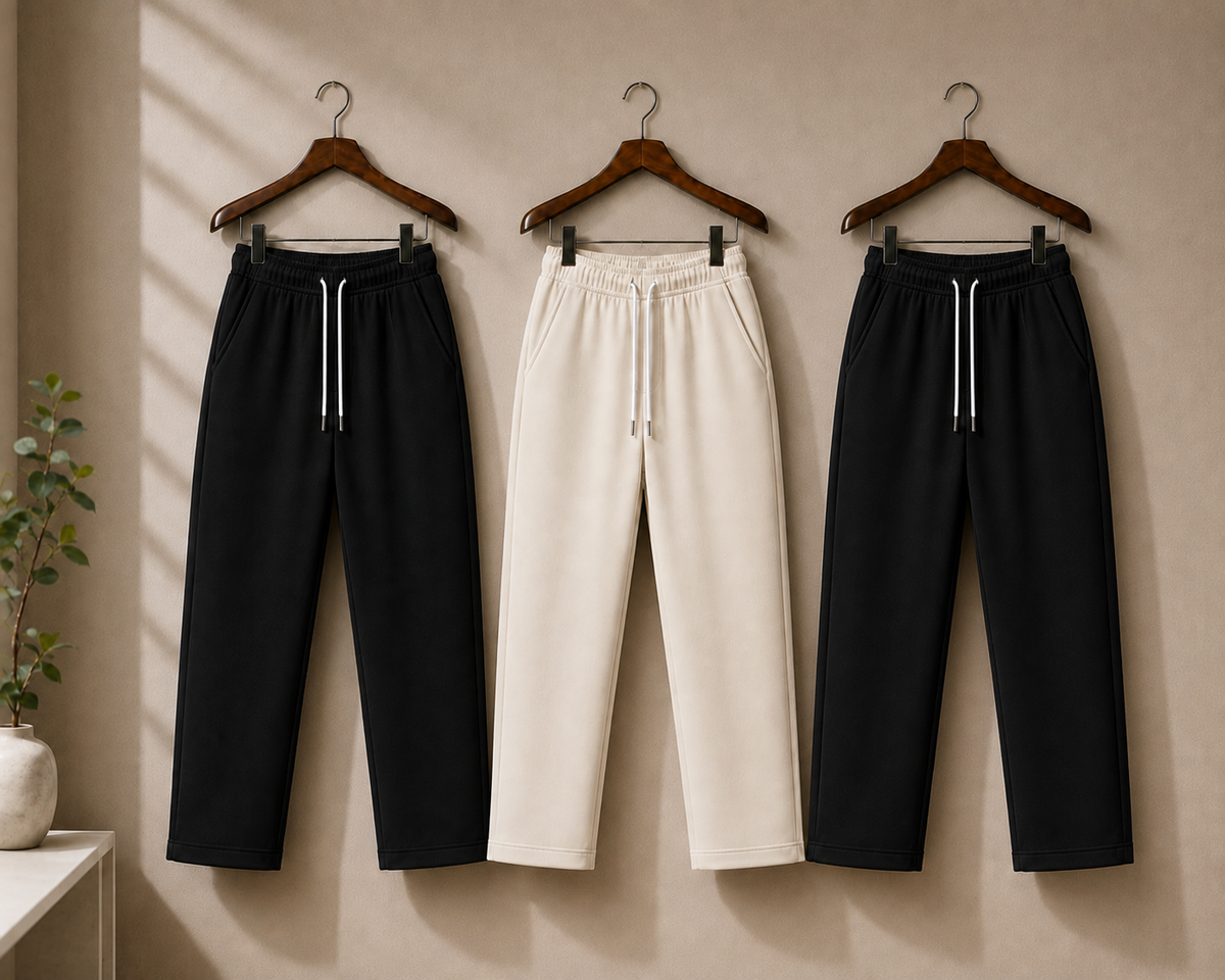 (Pack Of Three) Straight Fit Premium Trouser's By Fine Fits