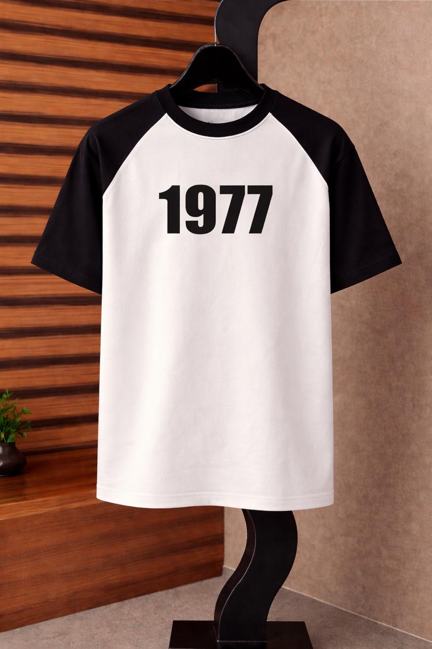 V Shape 1977 Panel Drop Shoulder T-shirt by Fine Fits