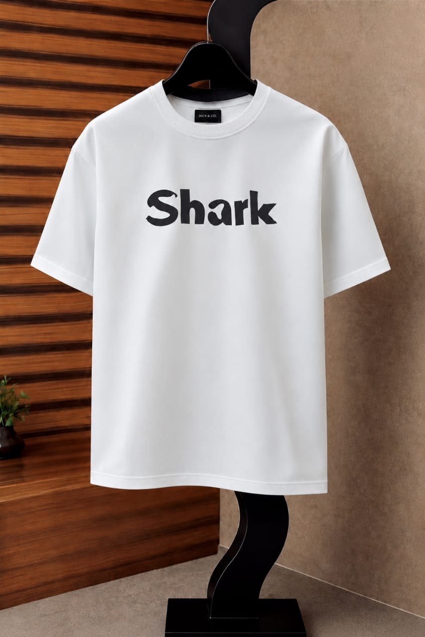 "Shark" Drop-Shoulder T-Shirt by Fine Fits