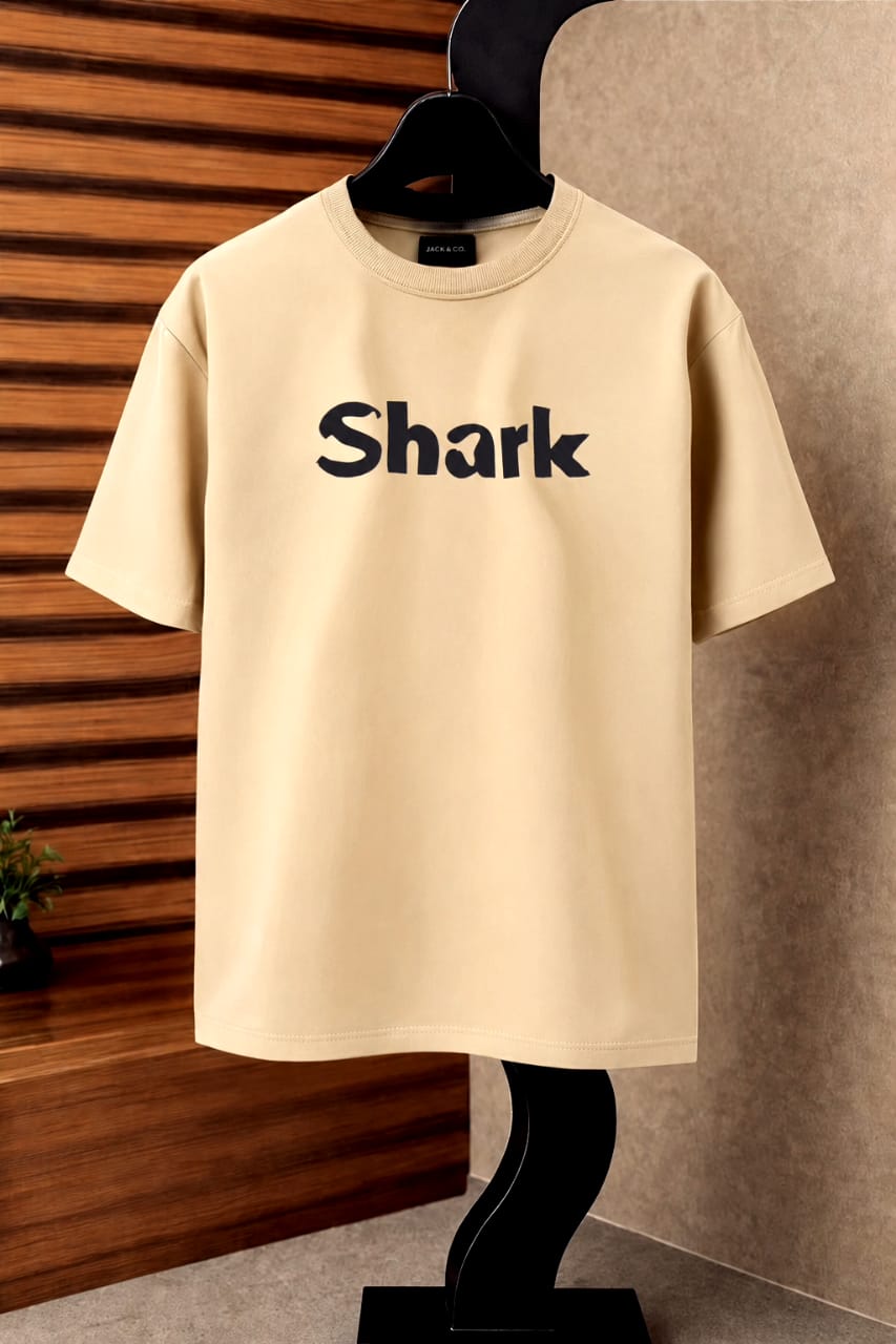 "Shark" Drop-Shoulder T-Shirt by Fine Fits