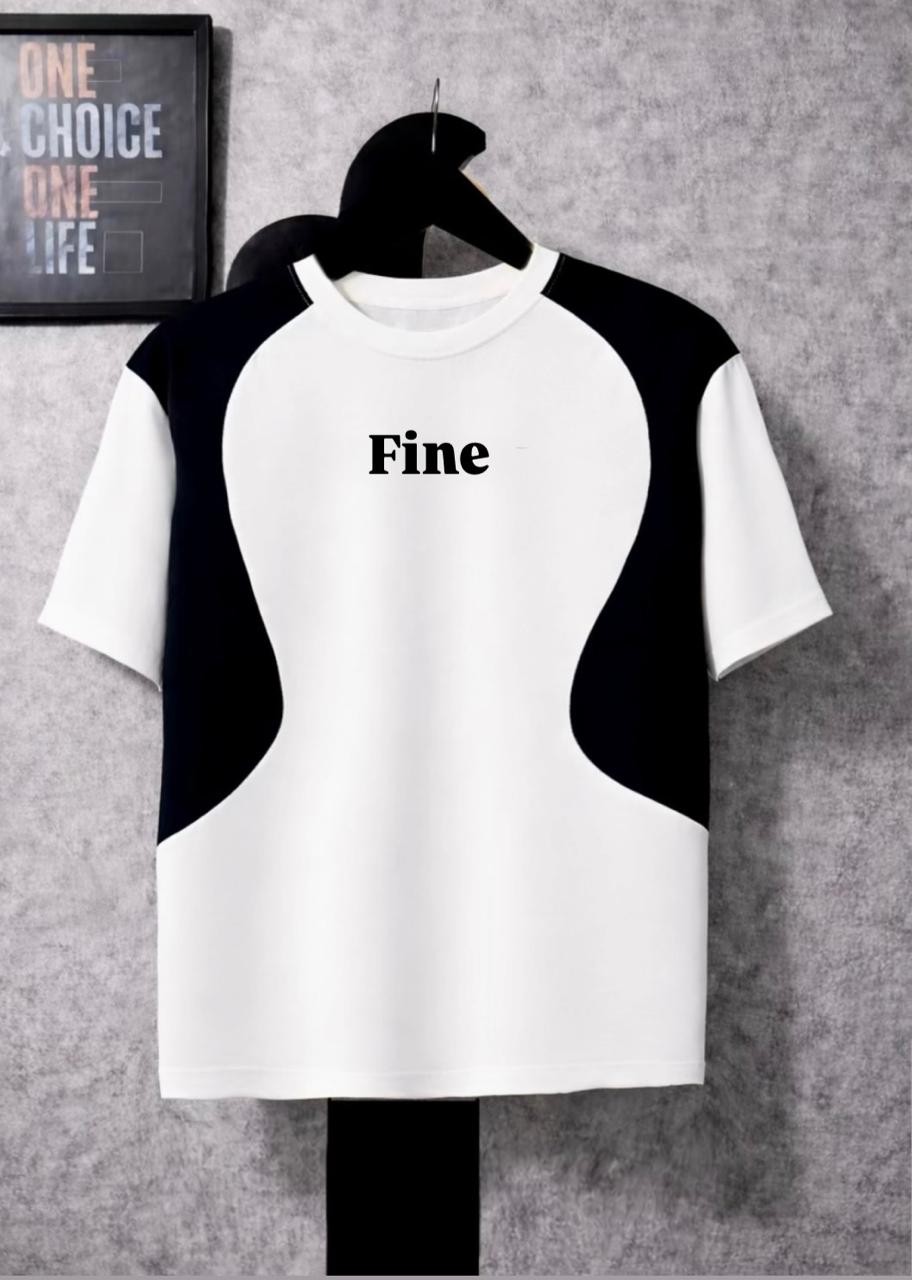 "Fine" Round Panel Oversized T-shirt