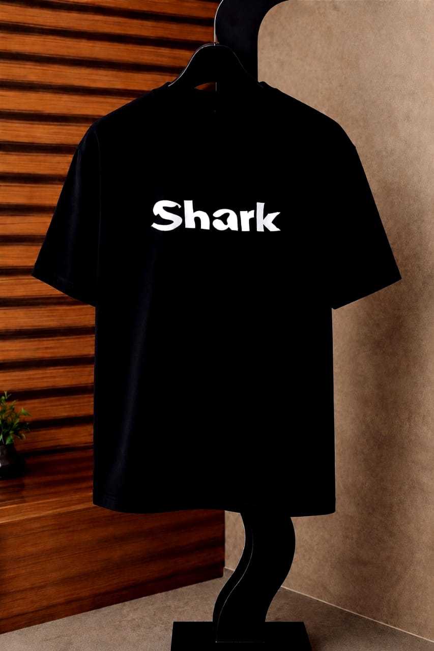 "Shark" Drop-Shoulder T-Shirt by Fine Fits
